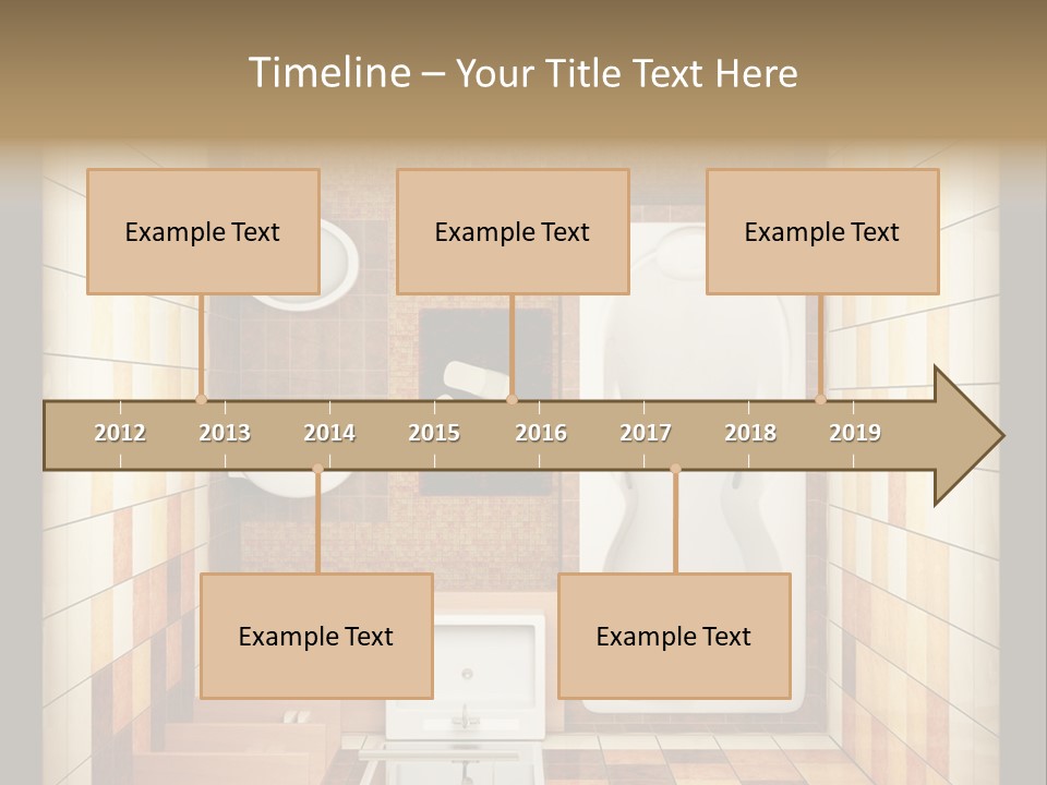 3D Rendering Of The Modern Bathroom From Top View PowerPoint Template