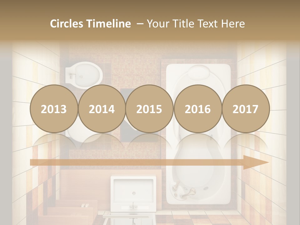 3D Rendering Of The Modern Bathroom From Top View PowerPoint Template