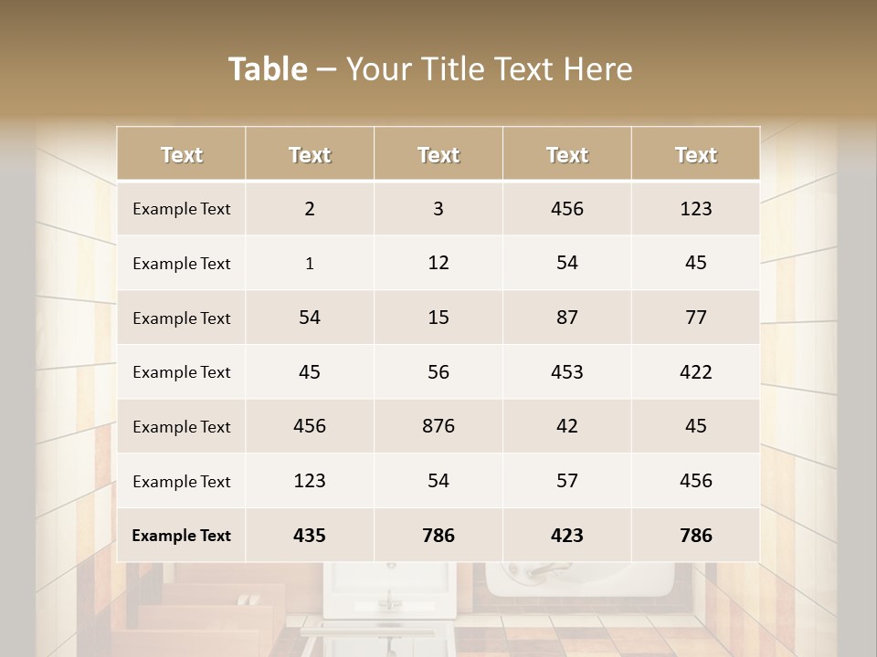 3D Rendering Of The Modern Bathroom From Top View PowerPoint Template
