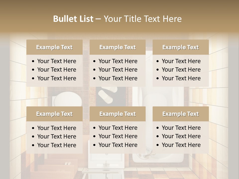 3D Rendering Of The Modern Bathroom From Top View PowerPoint Template