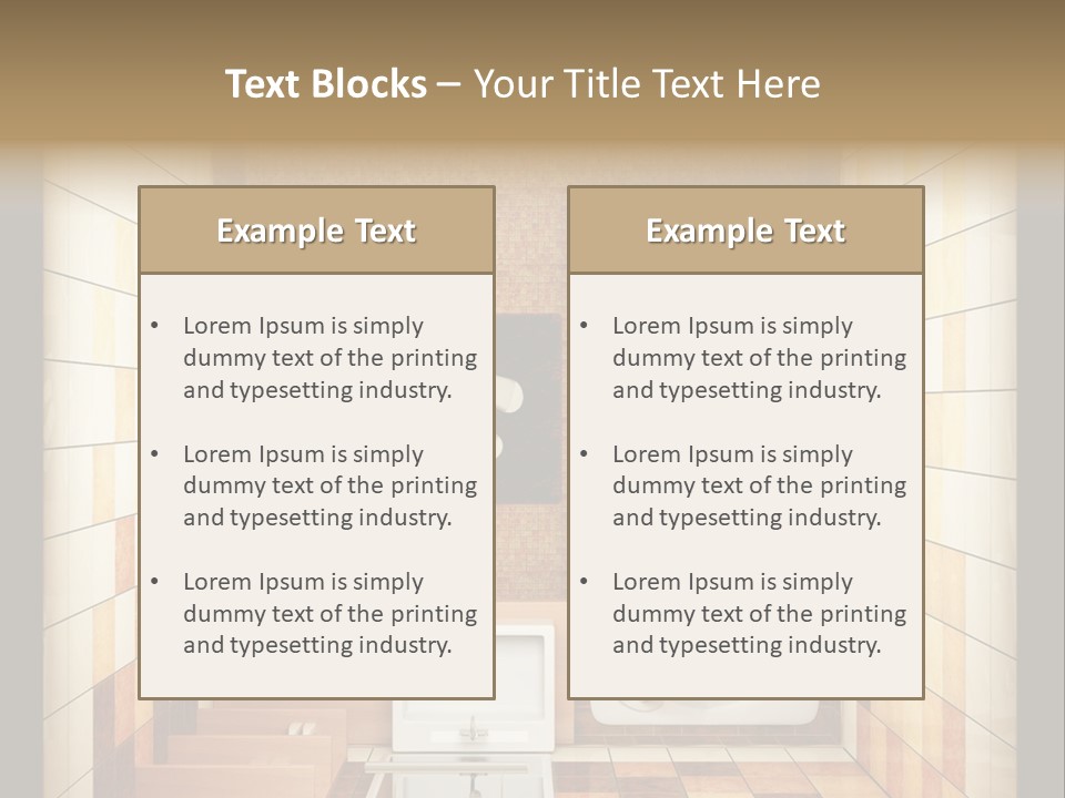 3D Rendering Of The Modern Bathroom From Top View PowerPoint Template