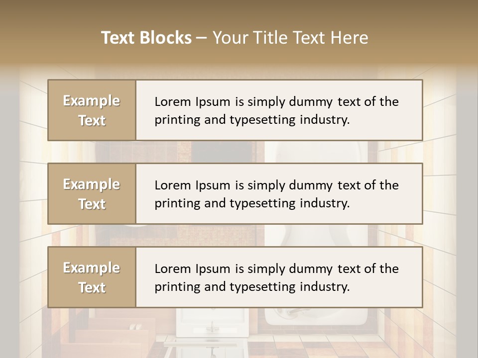 3D Rendering Of The Modern Bathroom From Top View PowerPoint Template