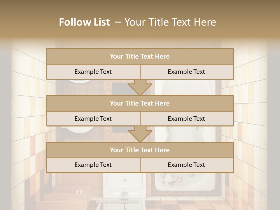 3D Rendering Of The Modern Bathroom From Top View PowerPoint Template