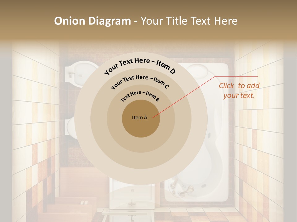 3D Rendering Of The Modern Bathroom From Top View PowerPoint Template