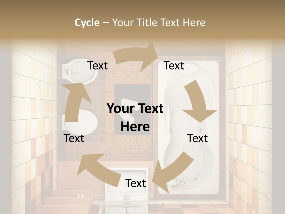 3D Rendering Of The Modern Bathroom From Top View PowerPoint Template