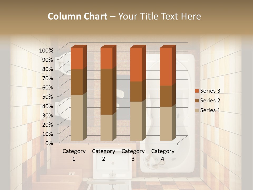 3D Rendering Of The Modern Bathroom From Top View PowerPoint Template