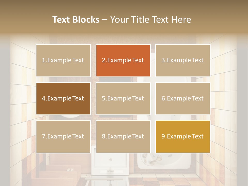3D Rendering Of The Modern Bathroom From Top View PowerPoint Template