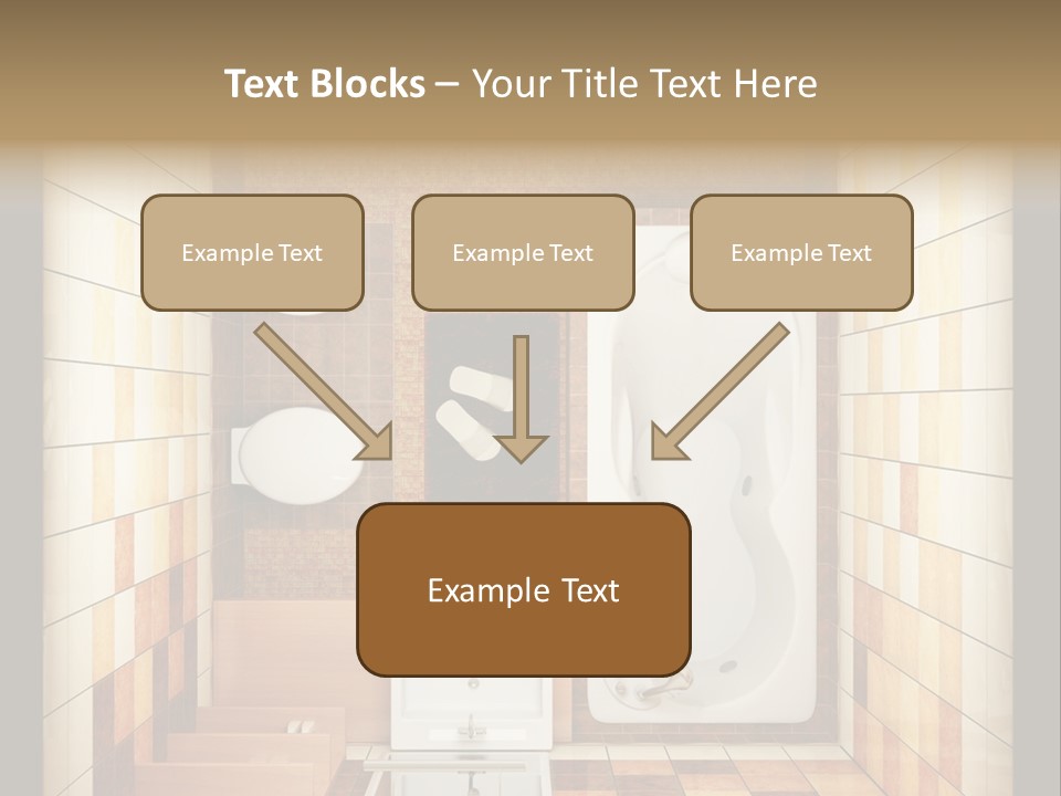 3D Rendering Of The Modern Bathroom From Top View PowerPoint Template