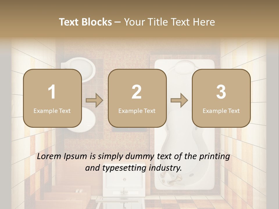 3D Rendering Of The Modern Bathroom From Top View PowerPoint Template