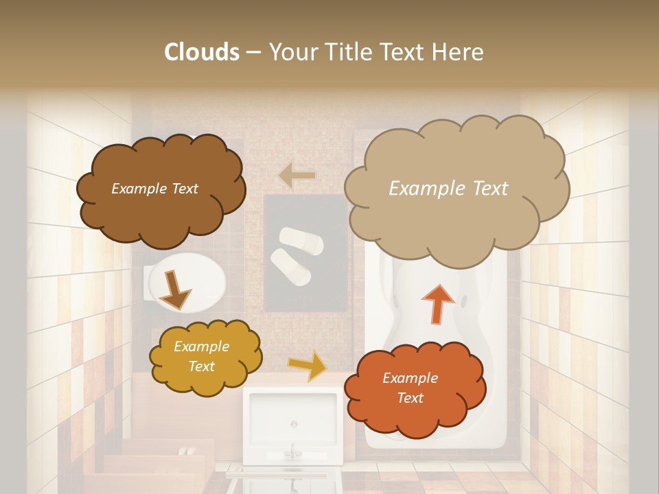 3D Rendering Of The Modern Bathroom From Top View PowerPoint Template