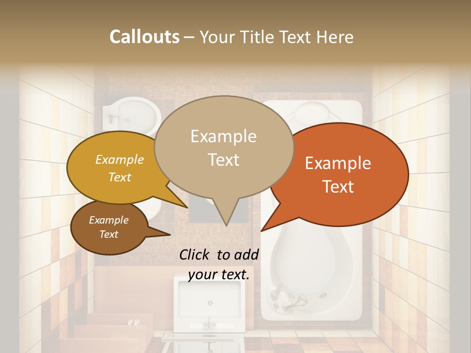 3D Rendering Of The Modern Bathroom From Top View PowerPoint Template