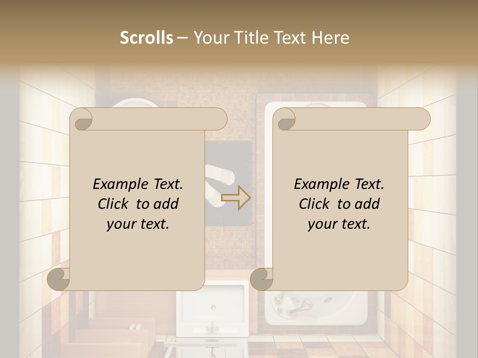 3D Rendering Of The Modern Bathroom From Top View PowerPoint Template