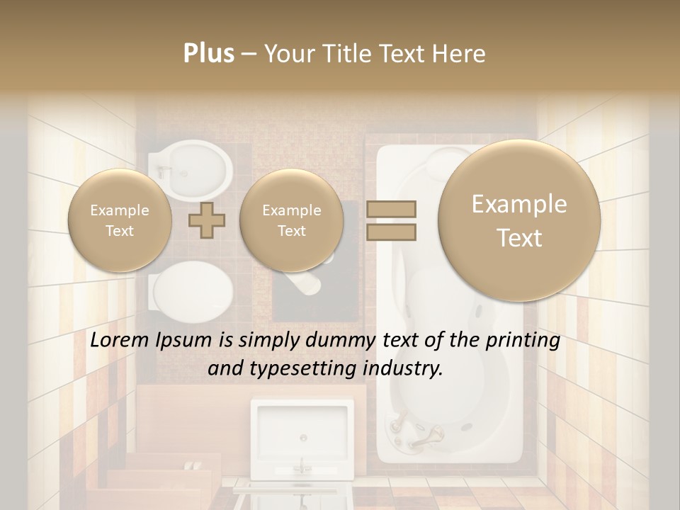 3D Rendering Of The Modern Bathroom From Top View PowerPoint Template
