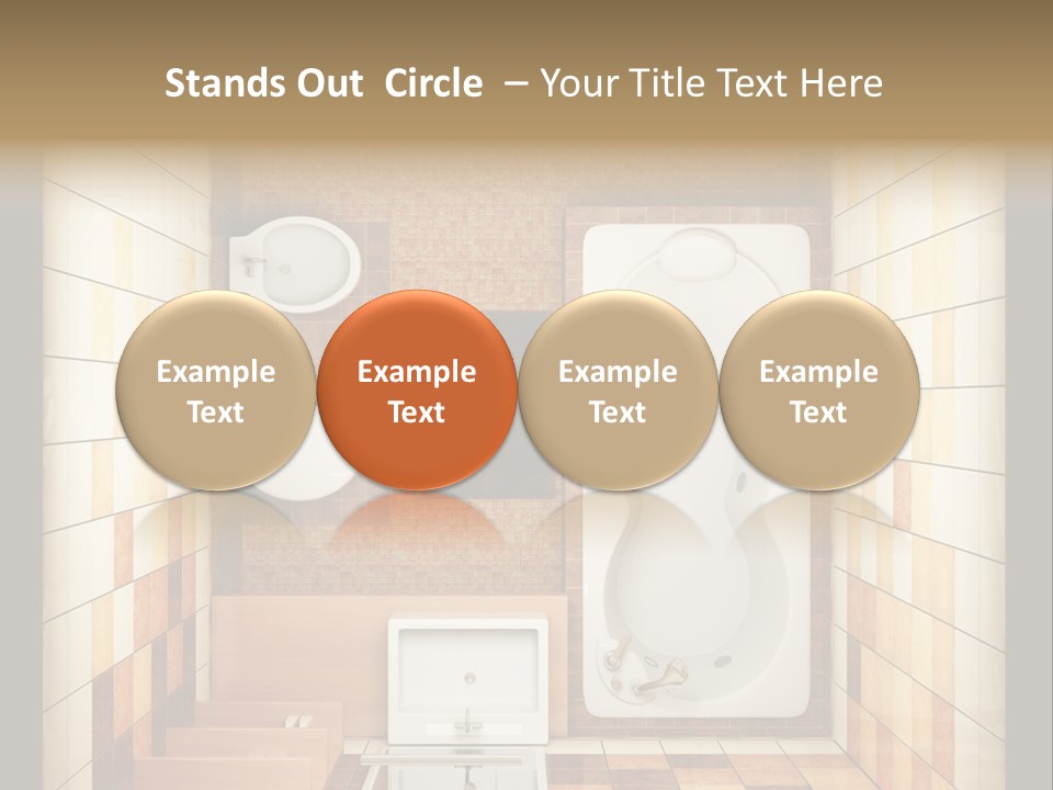 3D Rendering Of The Modern Bathroom From Top View PowerPoint Template