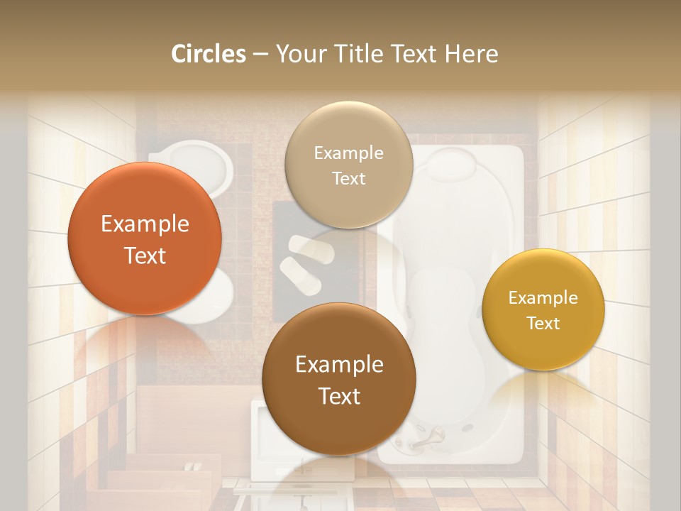 3D Rendering Of The Modern Bathroom From Top View PowerPoint Template