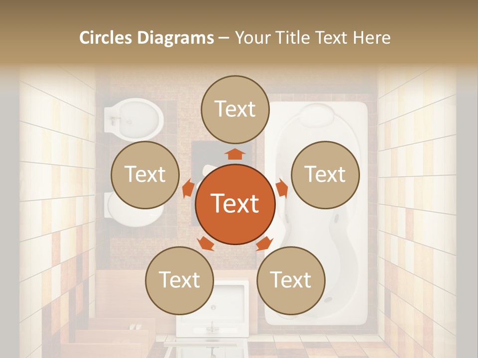 3D Rendering Of The Modern Bathroom From Top View PowerPoint Template