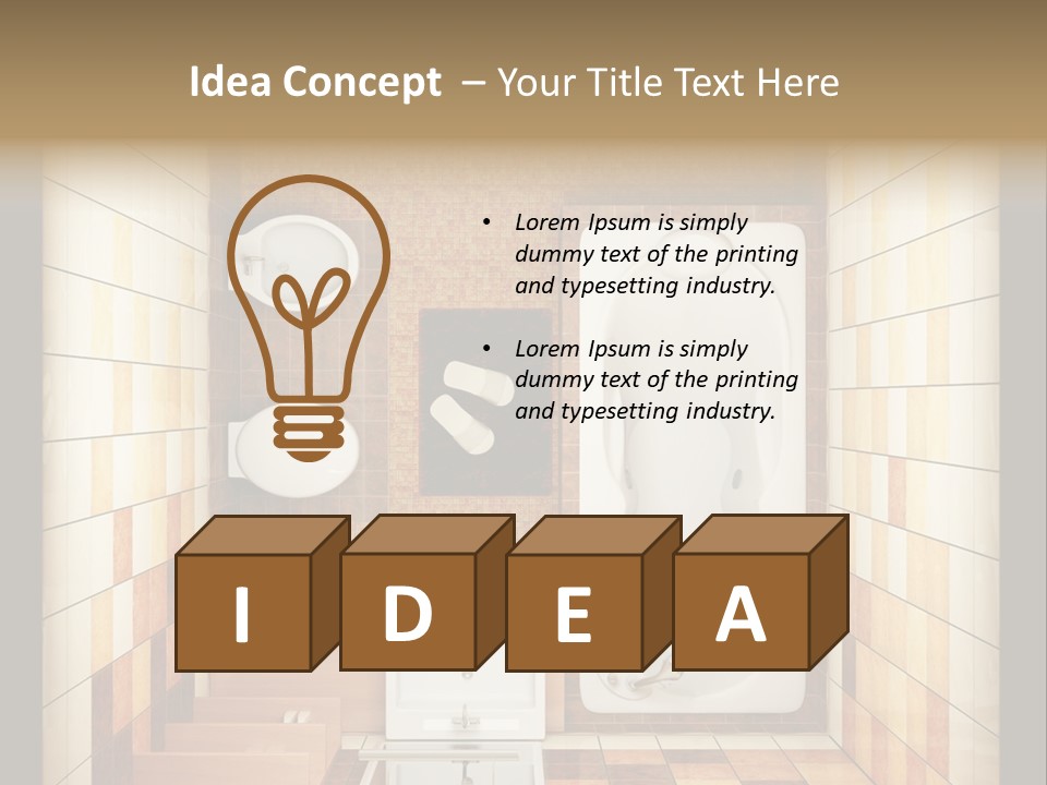 3D Rendering Of The Modern Bathroom From Top View PowerPoint Template