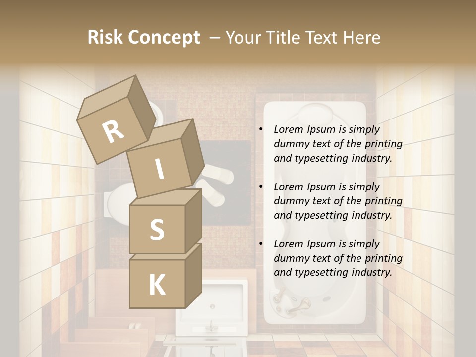 3D Rendering Of The Modern Bathroom From Top View PowerPoint Template