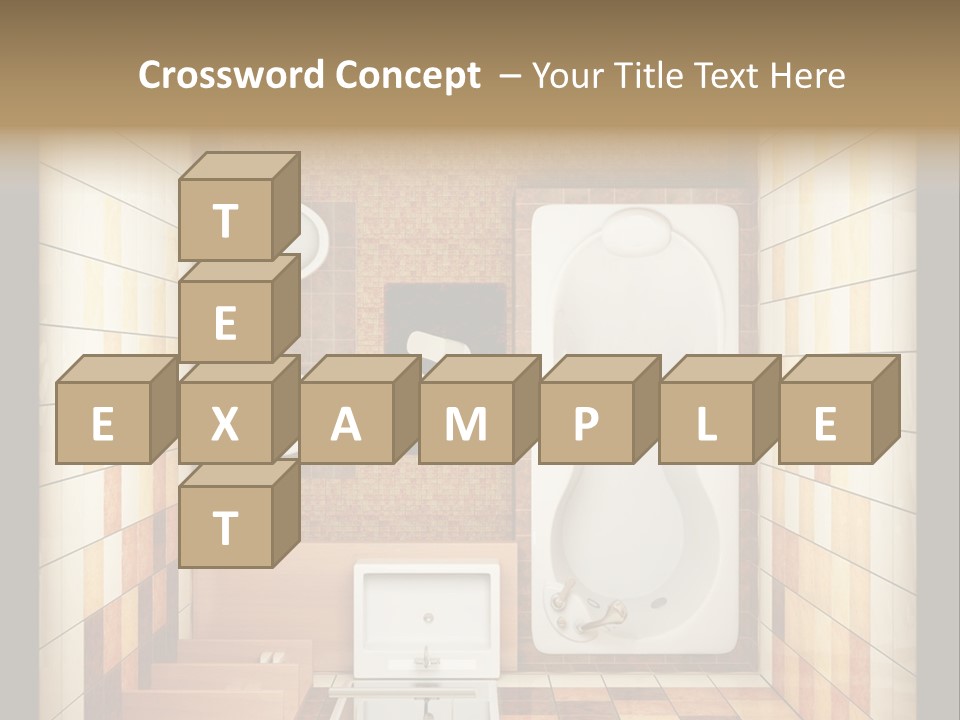 3D Rendering Of The Modern Bathroom From Top View PowerPoint Template