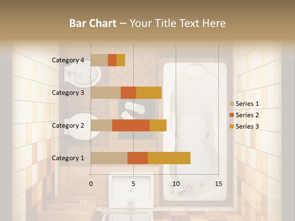 3D Rendering Of The Modern Bathroom From Top View PowerPoint Template