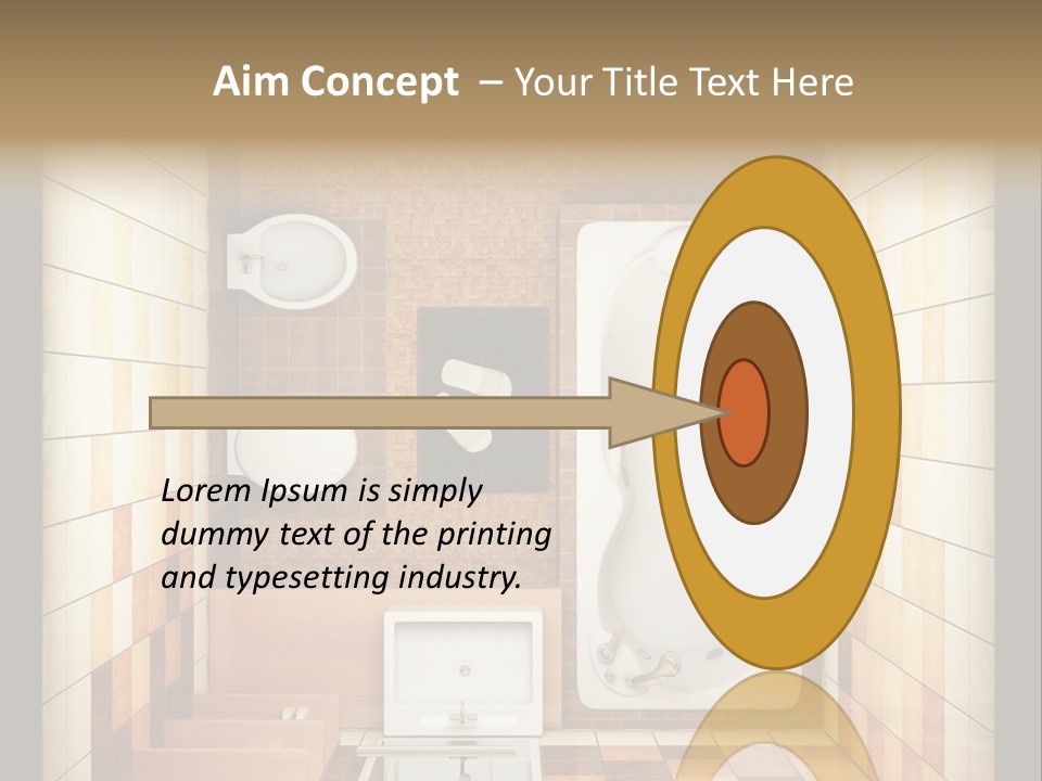 3D Rendering Of The Modern Bathroom From Top View PowerPoint Template