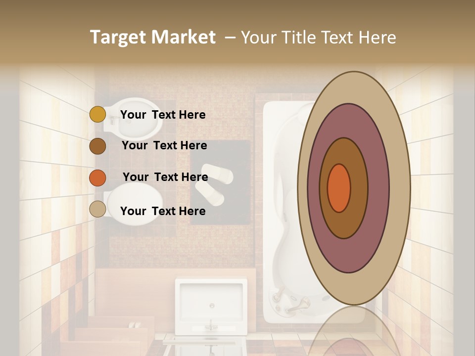 3D Rendering Of The Modern Bathroom From Top View PowerPoint Template