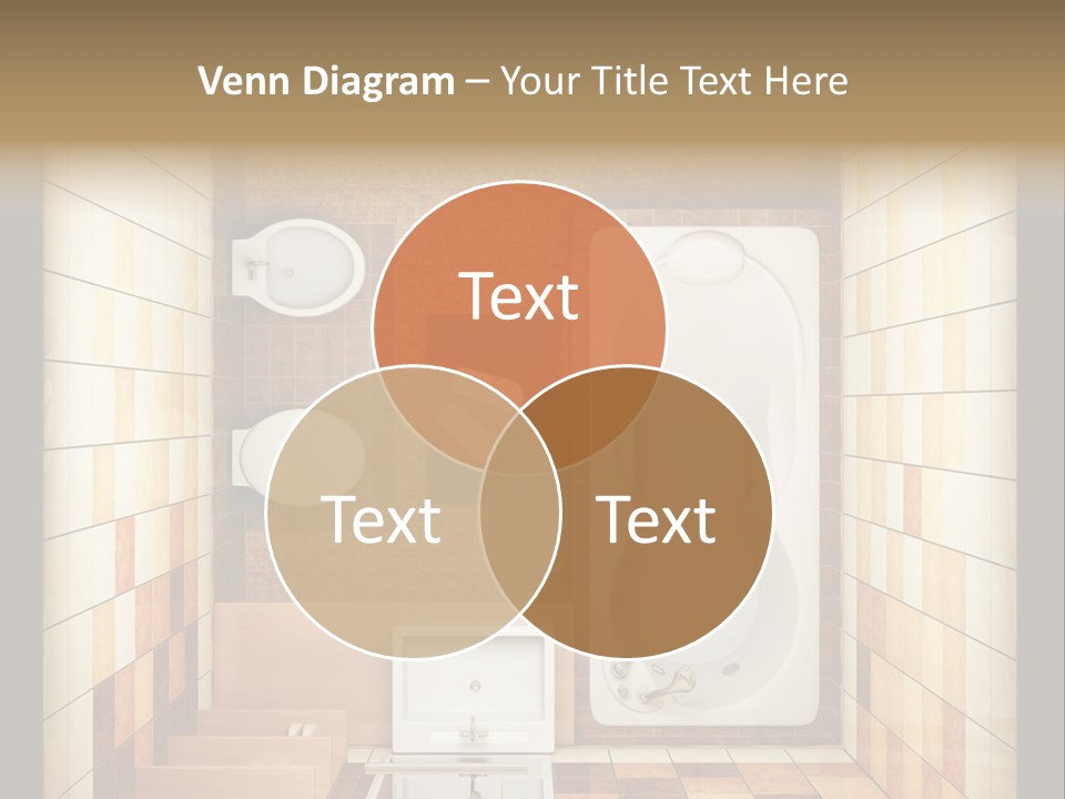 3D Rendering Of The Modern Bathroom From Top View PowerPoint Template