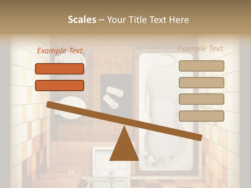 3D Rendering Of The Modern Bathroom From Top View PowerPoint Template