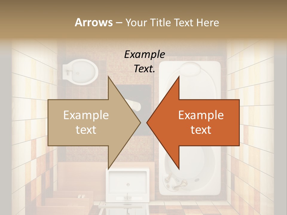 3D Rendering Of The Modern Bathroom From Top View PowerPoint Template