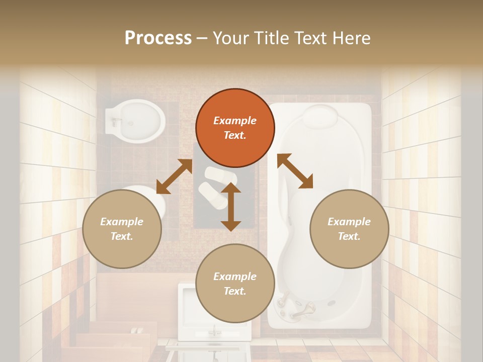 3D Rendering Of The Modern Bathroom From Top View PowerPoint Template
