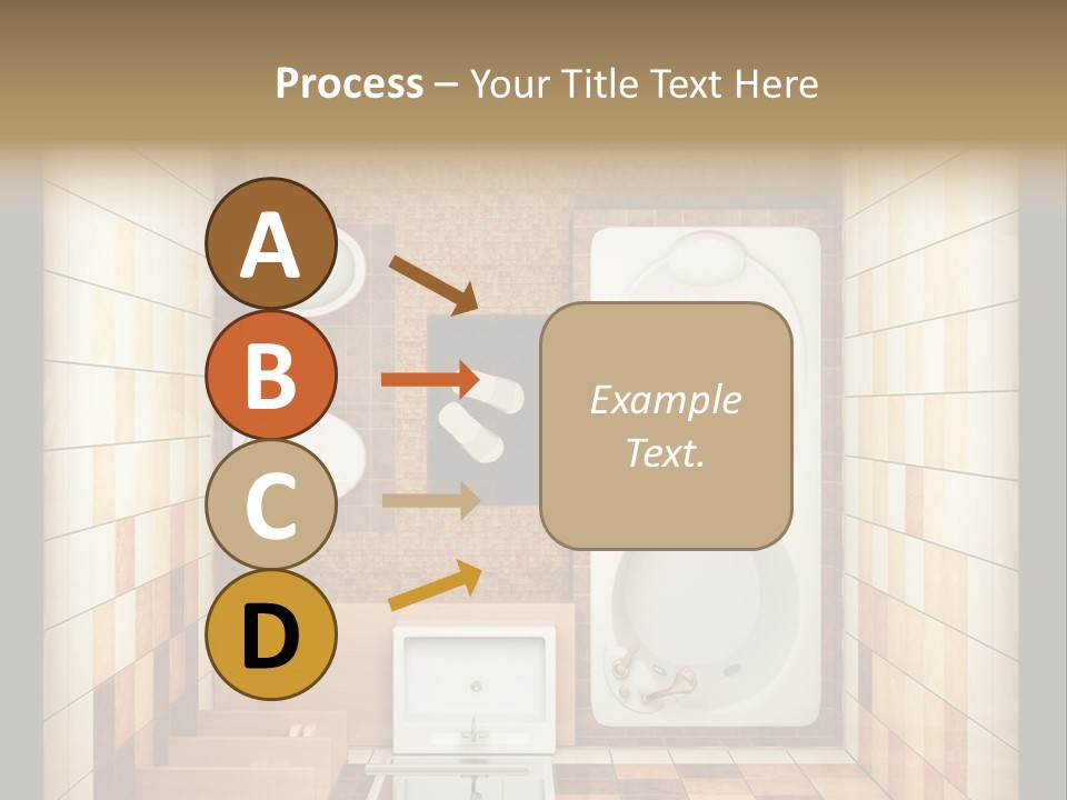 3D Rendering Of The Modern Bathroom From Top View PowerPoint Template