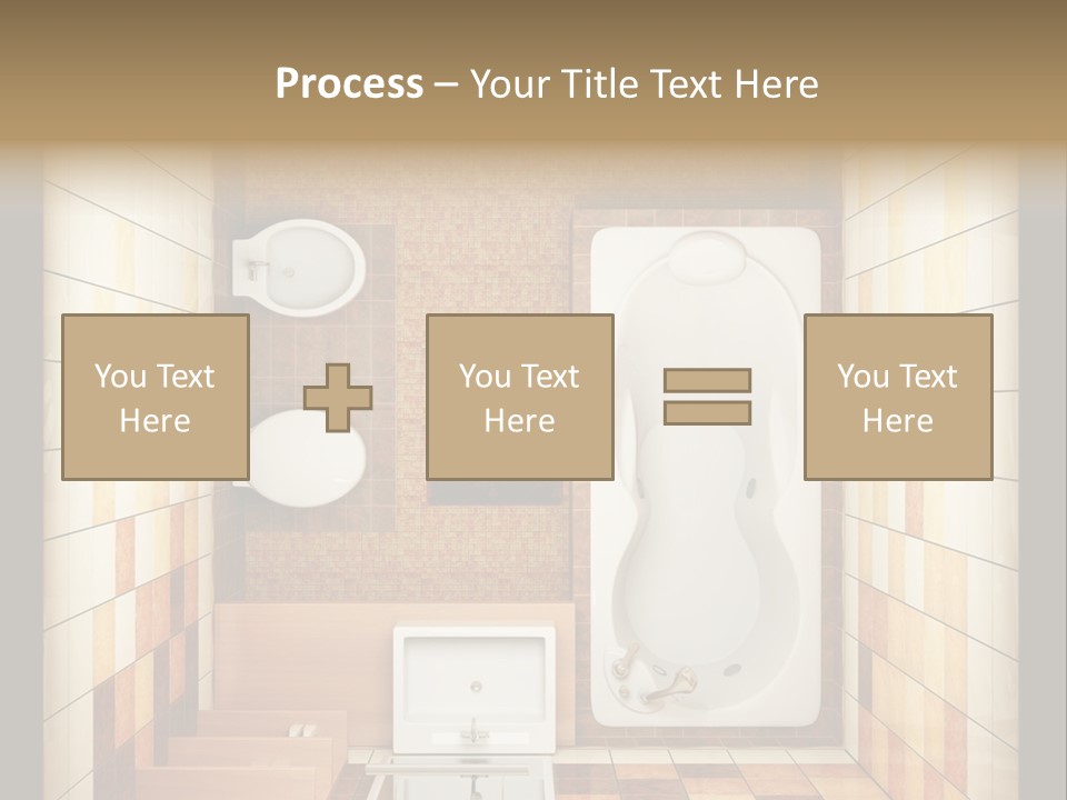 3D Rendering Of The Modern Bathroom From Top View PowerPoint Template