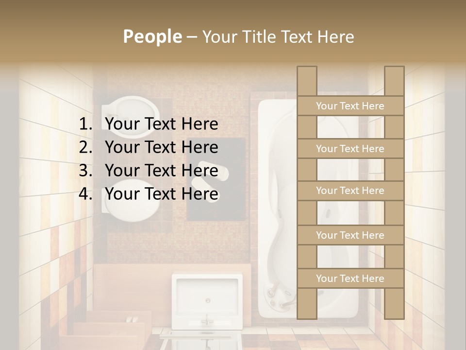 3D Rendering Of The Modern Bathroom From Top View PowerPoint Template