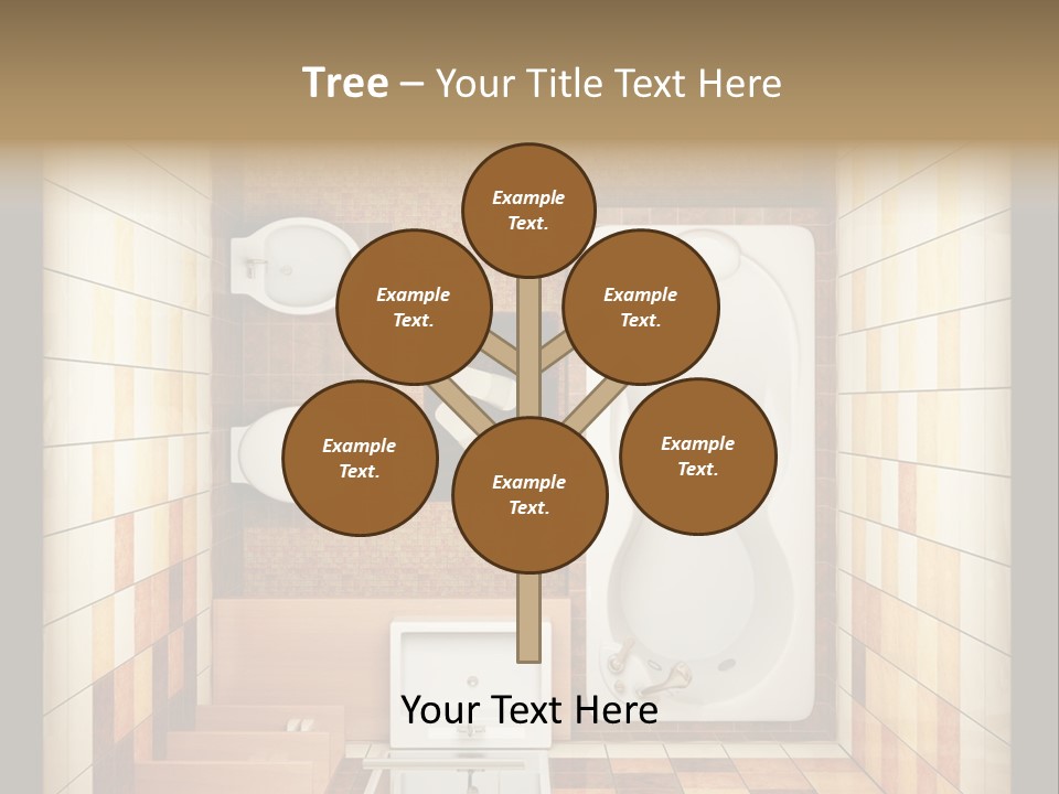 3D Rendering Of The Modern Bathroom From Top View PowerPoint Template