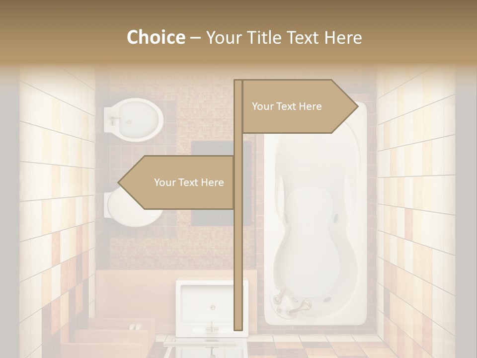 3D Rendering Of The Modern Bathroom From Top View PowerPoint Template