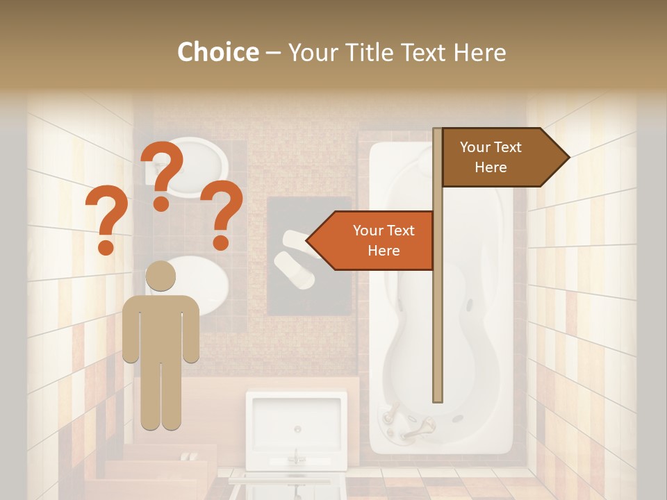 3D Rendering Of The Modern Bathroom From Top View PowerPoint Template