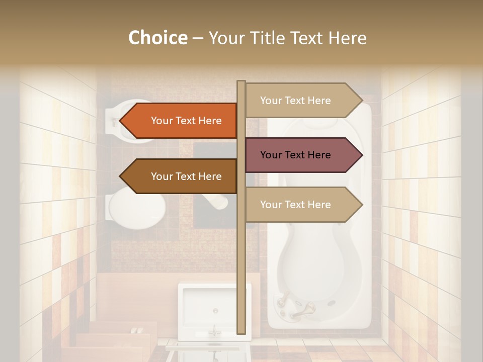 3D Rendering Of The Modern Bathroom From Top View PowerPoint Template