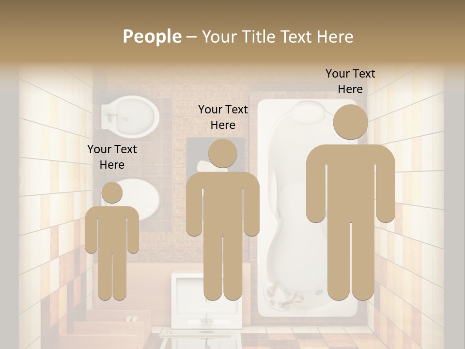3D Rendering Of The Modern Bathroom From Top View PowerPoint Template