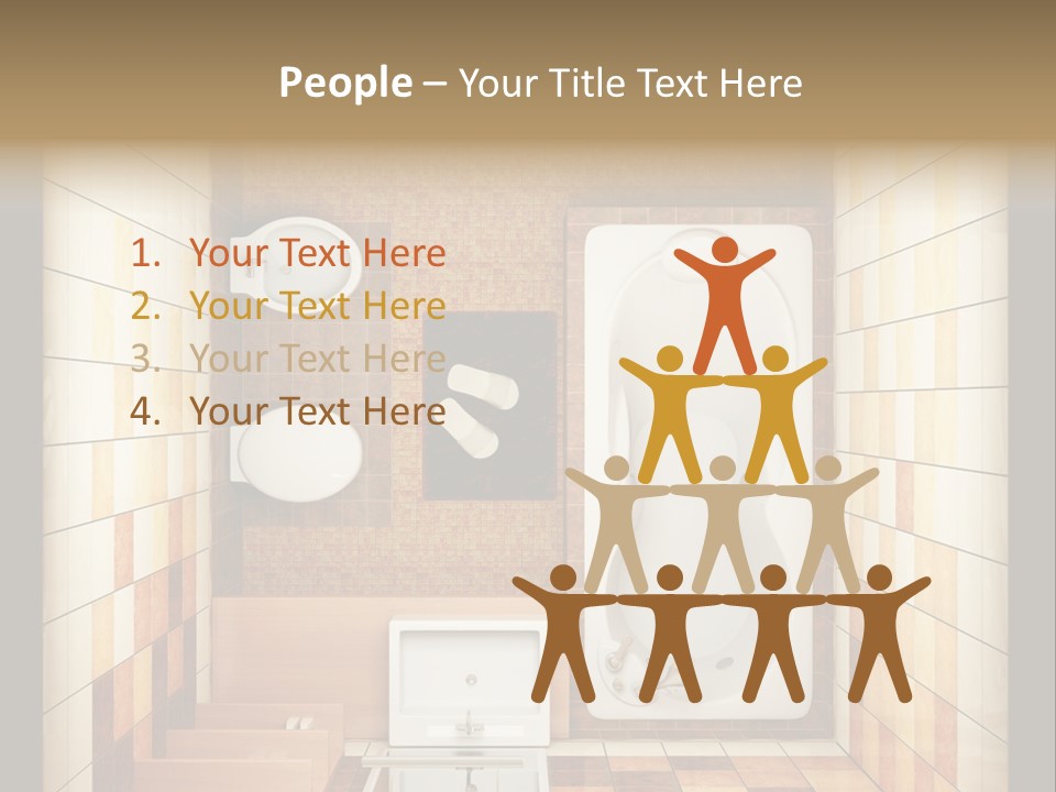 3D Rendering Of The Modern Bathroom From Top View PowerPoint Template