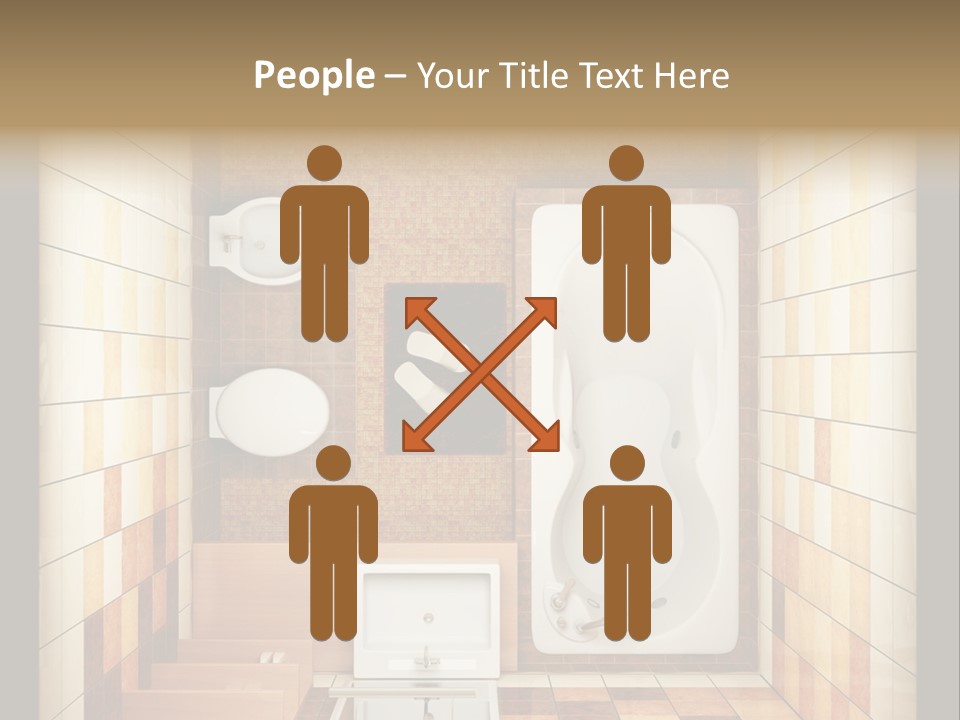 3D Rendering Of The Modern Bathroom From Top View PowerPoint Template