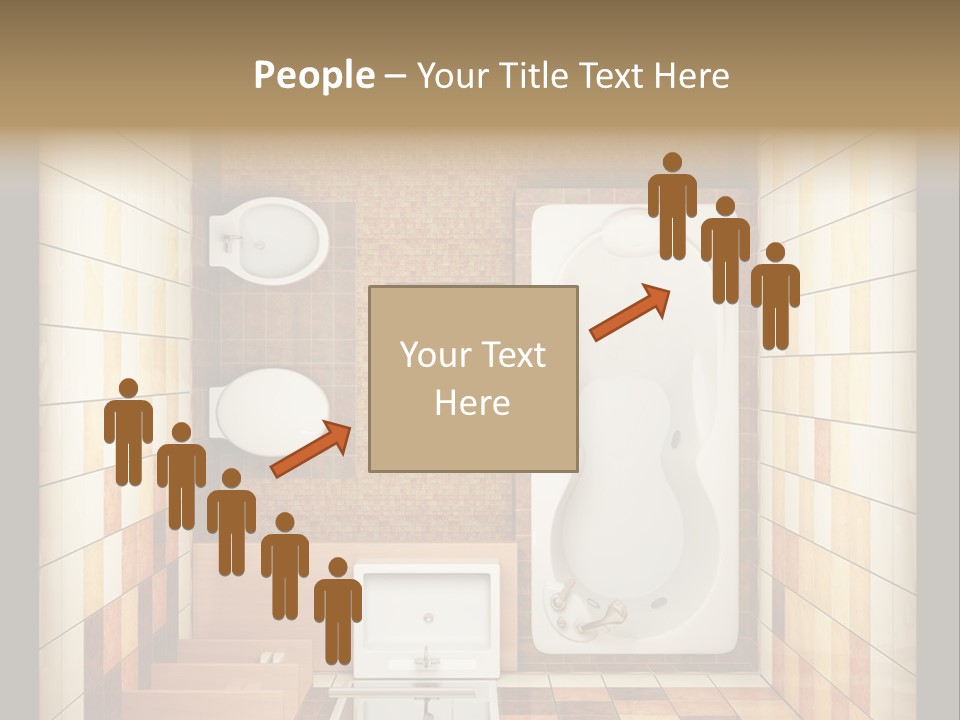 3D Rendering Of The Modern Bathroom From Top View PowerPoint Template