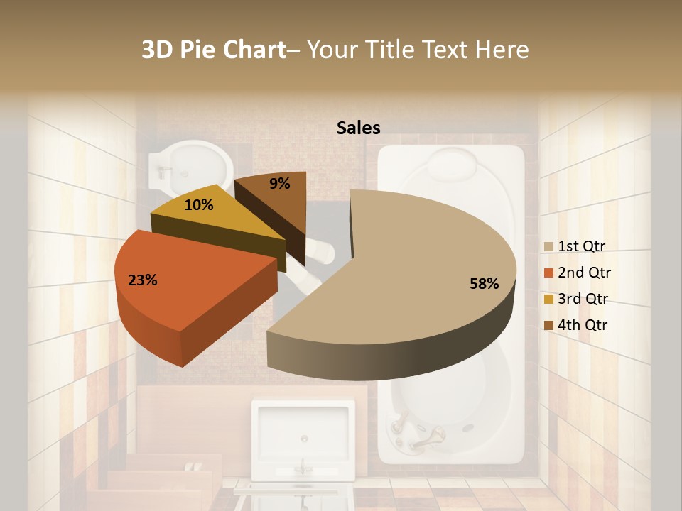 3D Rendering Of The Modern Bathroom From Top View PowerPoint Template