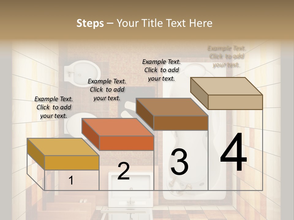 3D Rendering Of The Modern Bathroom From Top View PowerPoint Template