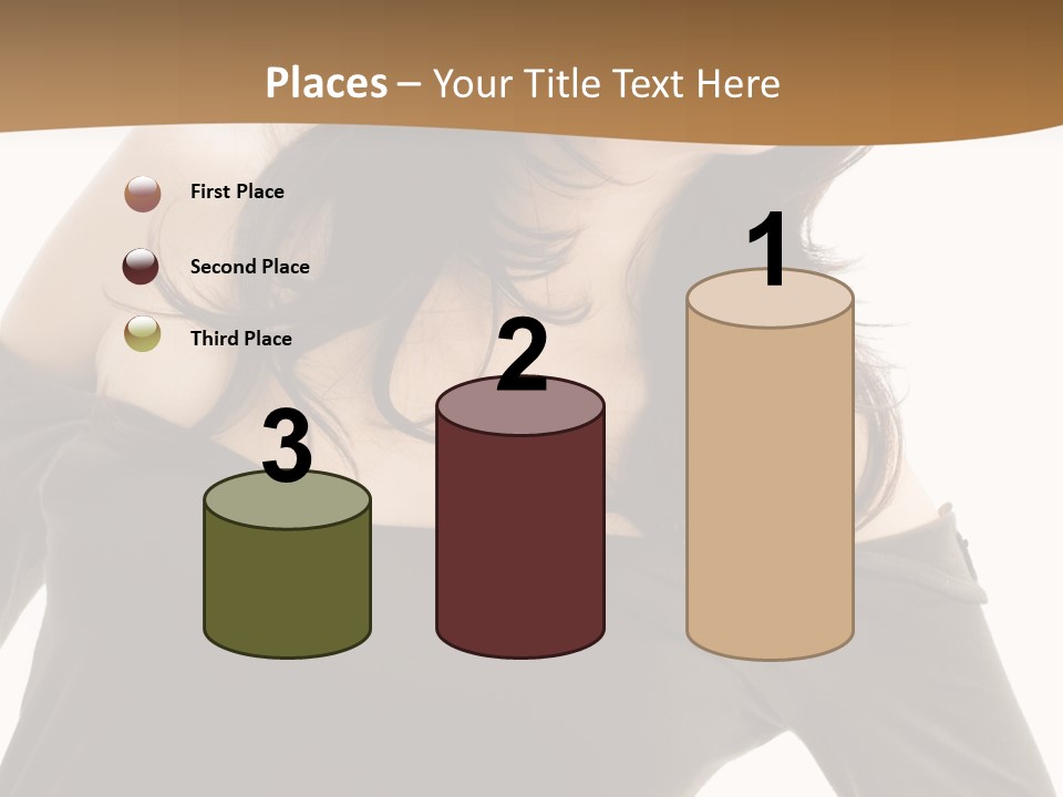 Nice And Attactive Brunette Wearing A Mini And Y Brown Dress PowerPoint Template