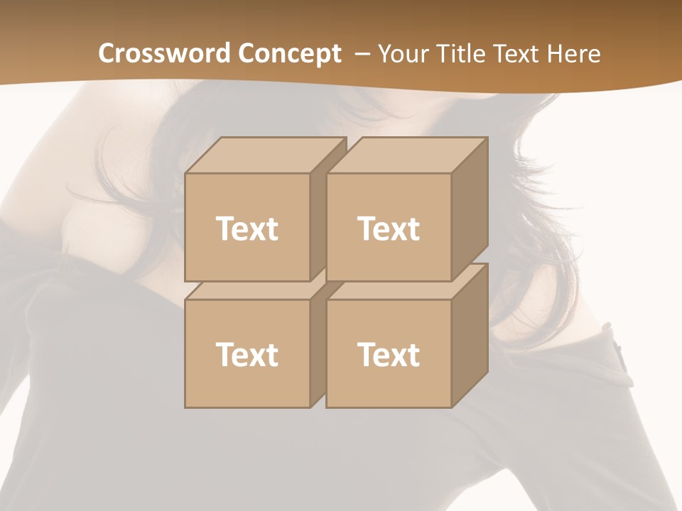 Nice And Attactive Brunette Wearing A Mini And Y Brown Dress PowerPoint Template