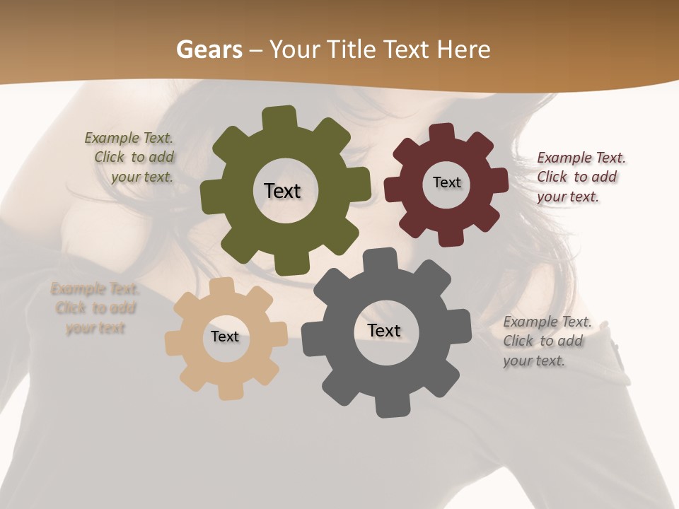 Nice And Attactive Brunette Wearing A Mini And Y Brown Dress PowerPoint Template