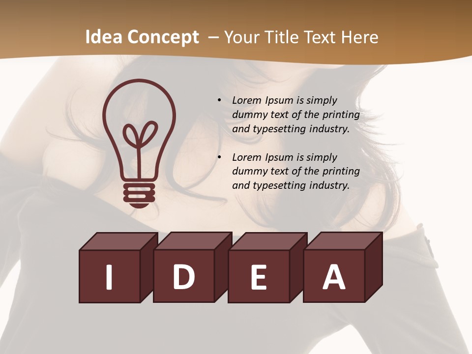 Nice And Attactive Brunette Wearing A Mini And Y Brown Dress PowerPoint Template