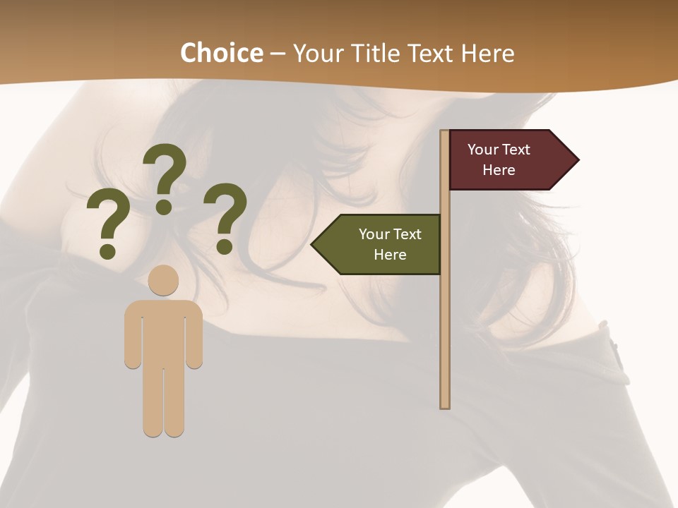 Nice And Attactive Brunette Wearing A Mini And Y Brown Dress PowerPoint Template