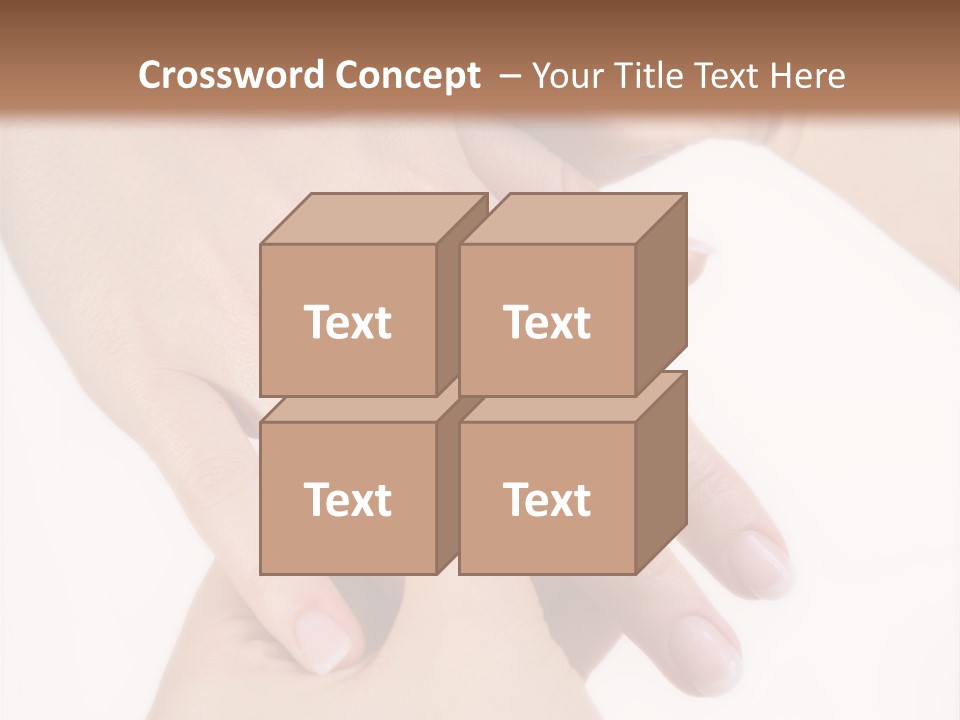 Two Hands Touching Each Other With A Brown Background PowerPoint Template