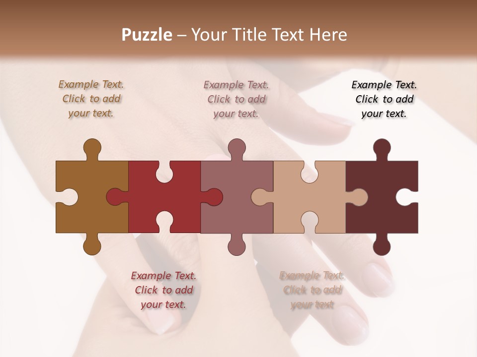 Two Hands Touching Each Other With A Brown Background PowerPoint Template
